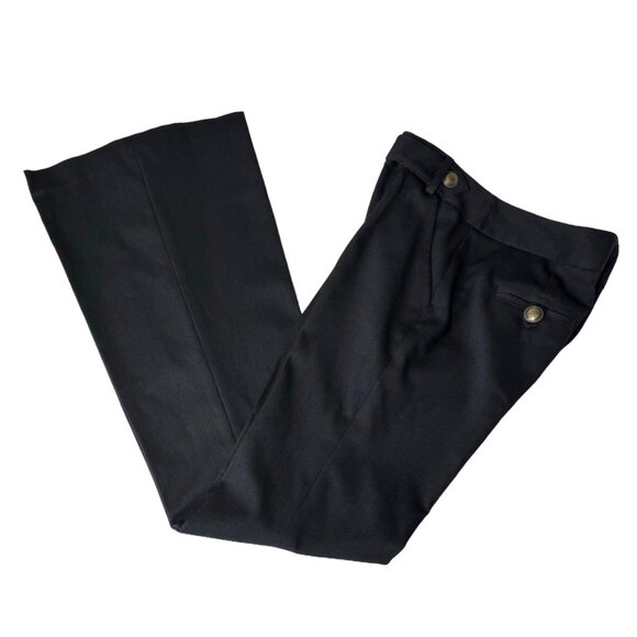 Diane von Furstenberg Black Flare Pants Sz.8 Wool Bland Career Old Money Chic - Picture 2 of 9